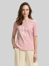TOM TAILOR Damen T-Shirt mit Print, rosa, Uni – Bild 4