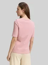 TOM TAILOR Damen T-Shirt mit Print, rosa, Uni – Bild 5