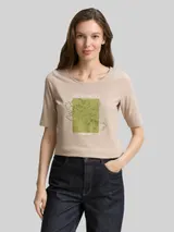 TOM TAILOR Damen T-Shirt mit Print, grau, Uni – Bild 4
