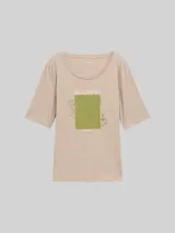TOM TAILOR Damen T-Shirt mit Print, grau, Uni – Bild 3