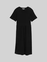 TOM TAILOR DENIM Damen Jersey Midi-Kleid, schwarz, Uni – Bild 3