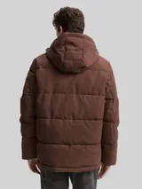TOM TAILOR Herren Cord Puffer-Jacke mit abnehmbarer Kapuze, braun, Uni – Bild 5