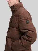 TOM TAILOR Herren Cord Puffer-Jacke mit abnehmbarer Kapuze, braun, Uni – Bild 6