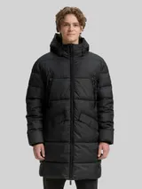 TOM TAILOR Herren Puffer Parka mit Kapuze, schwarz, Uni – Bild 4