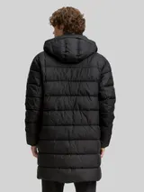TOM TAILOR Herren Puffer Parka mit Kapuze, schwarz, Uni – Bild 5