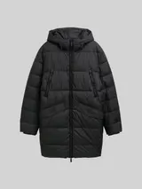 TOM TAILOR Herren Puffer Parka mit Kapuze, schwarz, Uni – Bild 3