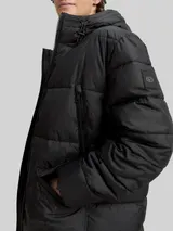 TOM TAILOR Herren Puffer Parka mit Kapuze, schwarz, Uni – Bild 6