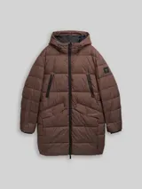 TOM TAILOR Herren Puffer Parka mit Kapuze, braun, Uni – Bild 3