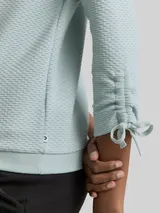 TOM TAILOR DENIM Damen Slim Fit Sweatshirt mit Raffärmeln, blau, Uni – Bild 6