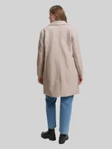TOM TAILOR Damen Plus Size - Bouclé Mantel mit Reverskragen, beige, Meliert – Bild 5
