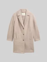 TOM TAILOR Damen Plus Size - Bouclé Mantel mit Reverskragen, beige, Meliert – Bild 3
