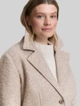 TOM TAILOR Damen Plus Size - Bouclé Mantel mit Reverskragen, beige, Meliert – Bild 6