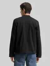 TOM TAILOR Herren Piqué Blouson Jacke mit Bomberkragen, schwarz, Uni – Bild 5