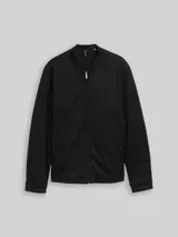 TOM TAILOR Herren Piqué Blouson Jacke mit Bomberkragen, schwarz, Uni – Bild 3