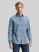 TOM TAILOR Herren Regular Fit Hemd mit Streifenmuster, blau, Meliert – Bild 4