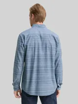 TOM TAILOR Herren Regular Fit Hemd mit Streifenmuster, blau, Meliert – Bild 5