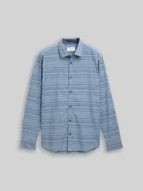TOM TAILOR Herren Regular Fit Hemd mit Streifenmuster, blau, Meliert – Bild 3