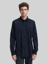 TOM TAILOR Herren Regular Fit Hemd mit Stretch, blau, Uni – Bild 4