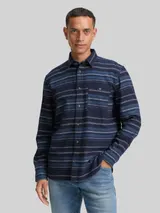 TOM TAILOR Herren Comfort Fit Hemd mit Streifenmuster, blau, Gestreift – Bild 4