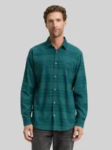 TOM TAILOR Herren Regular Fit Hemd mit Logo-Stickerei, grün, Kariert – Bild 4