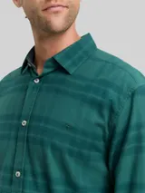 TOM TAILOR Herren Regular Fit Hemd mit Logo-Stickerei, grün, Kariert – Bild 6