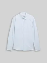 TOM TAILOR DENIM Herren Regular Fit Hemd mit Logo-Stickerei, blau, Uni – Bild 3