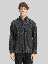 TOM TAILOR DENIM Herren Overshirt mit Brusttasche, grau, Gemustert – Bild 4