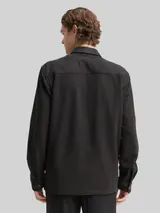 TOM TAILOR DENIM Herren Overshirt mit Brusttasche, schwarz, Uni – Bild 5