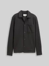 TOM TAILOR DENIM Herren Overshirt mit Brusttasche, schwarz, Uni – Bild 3
