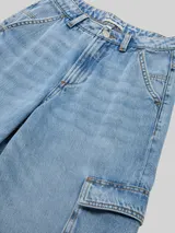 TOM TAILOR Mädchen Wide Leg Cargo Jeans, blau, Uni – Bild 4