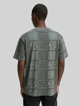 TOM TAILOR DENIM Herren Relaxed Fit T-Shirt mit Muster, grau, Gemustert – Bild 5
