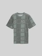 TOM TAILOR DENIM Herren Relaxed Fit T-Shirt mit Muster, grau, Gemustert – Bild 3