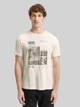 TOM TAILOR DENIM Herren T-Shirt mit Fotoprint, braun, Print – Bild 4