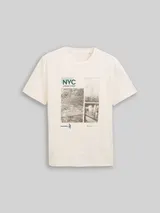 TOM TAILOR DENIM Herren T-Shirt mit Fotoprint, braun, Print – Bild 3