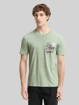 TOM TAILOR DENIM Herren T-Shirt mit Fotoprint, grün, Print – Bild 4