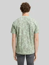 TOM TAILOR DENIM Herren Relaxed Fit T-Shirt mit Muster, grün, Gemustert – Bild 5
