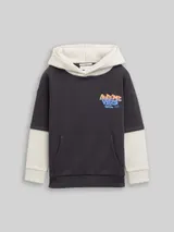 TOM TAILOR Jungen Hoodie Sweatshirt im 2-in-1-Look, grau, Uni – Bild 3