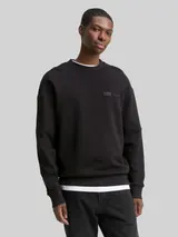 TOM TAILOR DENIM Herren Relaxed Fit Sweatshirt mit Rückenprint, schwarz, Uni – Bild 4