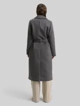 TOM TAILOR Damen Wollmantel mit Gürtel, grau, Meliert – Bild 5