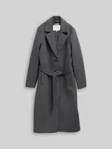 TOM TAILOR Damen Wollmantel mit Gürtel, grau, Meliert – Bild 3