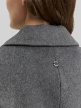 TOM TAILOR Damen Wollmantel mit Gürtel, grau, Meliert – Bild 6