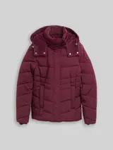 TOM TAILOR Damen Puffer-Jacke mit abnehmbarer Kapuze, rot, Uni – Bild 3