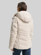 TOM TAILOR Damen Puffer-Jacke mit abnehmbarer Kapuze, weiß, Uni – Bild 5