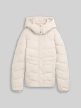 TOM TAILOR Damen Puffer-Jacke mit abnehmbarer Kapuze, weiß, Uni – Bild 3