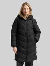 TOM TAILOR Damen Puffer-Mantel mit Kapuze, schwarz, Uni – Bild 4