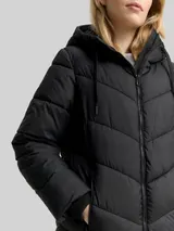 TOM TAILOR Damen Puffer-Mantel mit Kapuze, schwarz, Uni – Bild 6