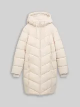 TOM TAILOR Damen Puffer-Mantel mit Kapuze, weiß, Uni – Bild 3