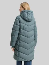 TOM TAILOR Damen Puffer-Mantel mit Kapuze, grün, Uni – Bild 5