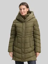 TOM TAILOR Damen Puffer-Mantel im 2-in-1-Look, grün, Uni – Bild 4