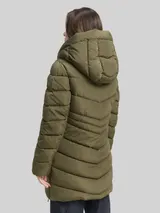 TOM TAILOR Damen Puffer-Mantel im 2-in-1-Look, grün, Uni – Bild 5